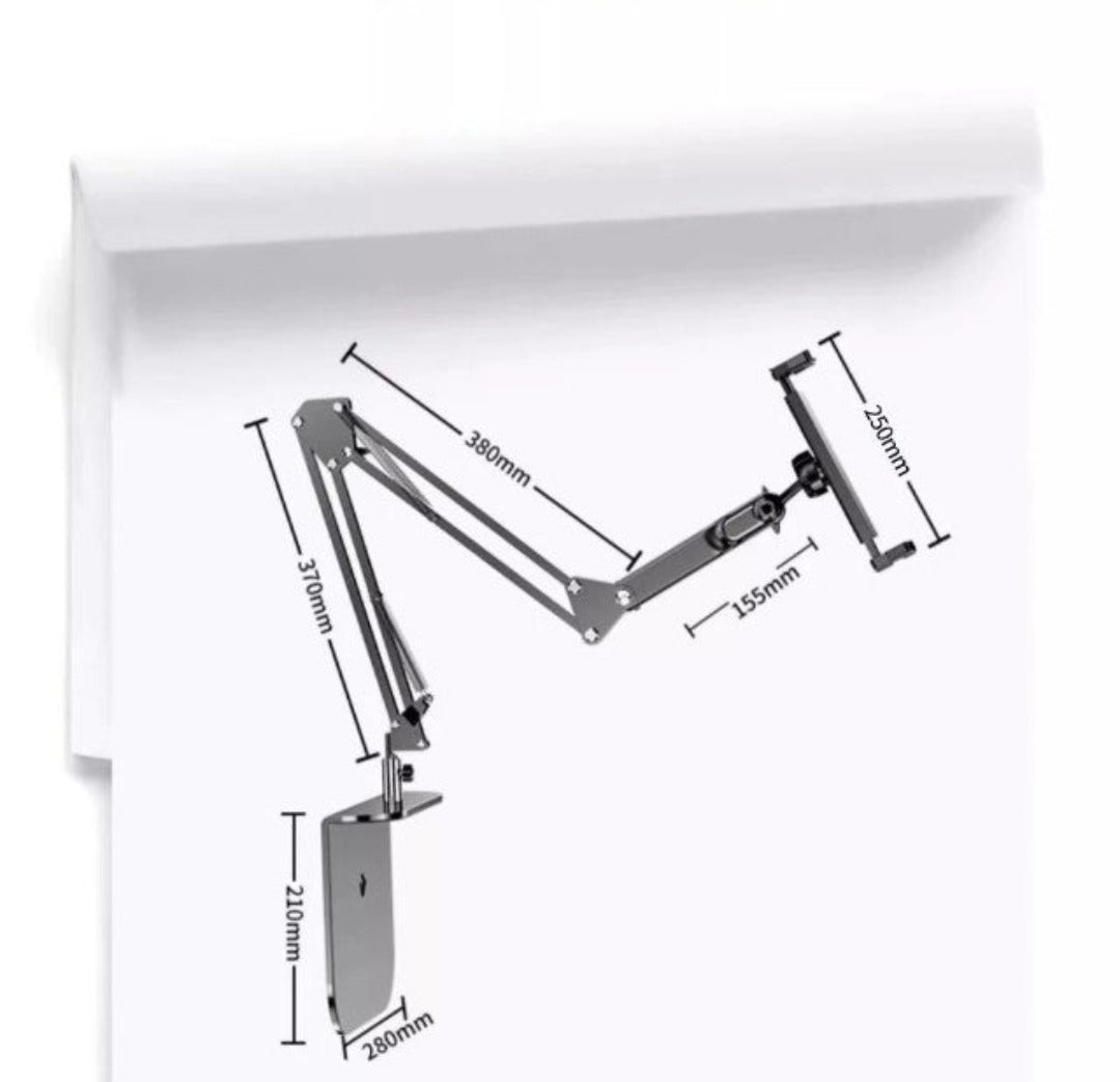 AxisDock | 360° Roterende Apparaat Houder - Verstelbare Handenvrije Mobiel & Tablet Standaard, Bureau & Bedgebruik