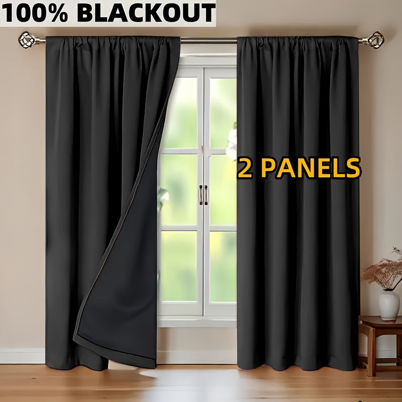 EclipseCurt | 2 stuks verduisteringsgordijnen, 100% lichtwerend, thermisch geïsoleerd