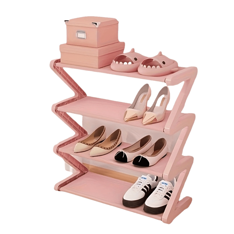 ZivoRack | 4-tier vrijstaand schoenenrek - Z-vormige stapelbare schoenen organisator