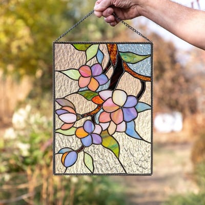 AeriGlass | Acryl Gebrandschilderd Glas Wanddecoratie - Kleurrijk Zon-Vanger Paneel