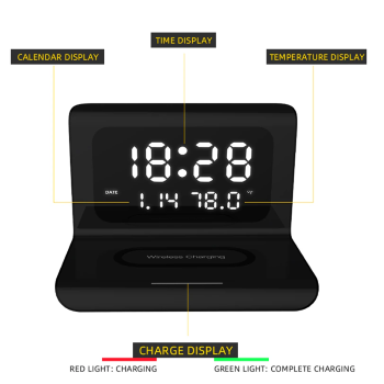 VoltEase | Slimme 3-in-1 draadloze oplader – Snel opladen met 10 W en LED-display