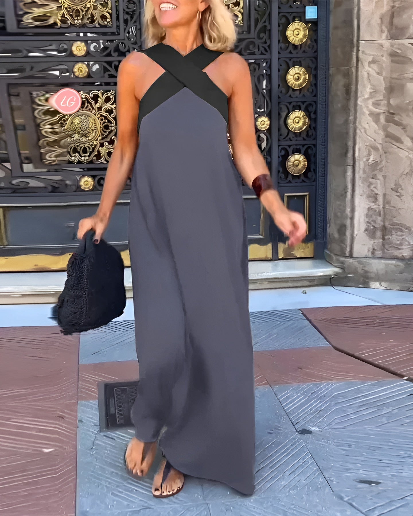 Jessalynne | Dames Cross Front Maxi Jurk – Luchtige Lichtgewicht Zomerjurk