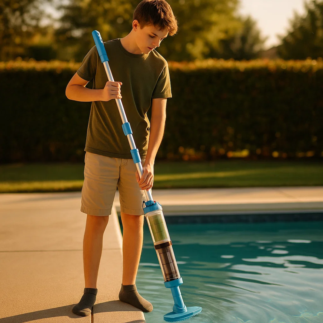HydroClean |  Draadloze 3-in-1 zwembadstofzuiger – Oplaadbare reiniger voor vuil, stof en oppervlaktereiniging