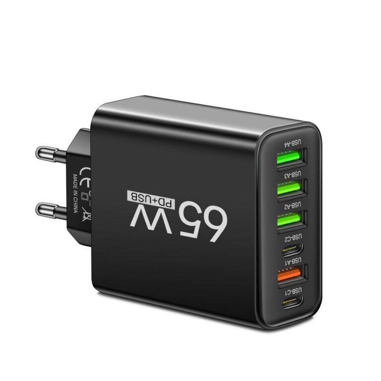 ChargeMax | Oplaadstation voor meerdere apparaten - 6-in-1 snelle oplader voor thuis en onderweg