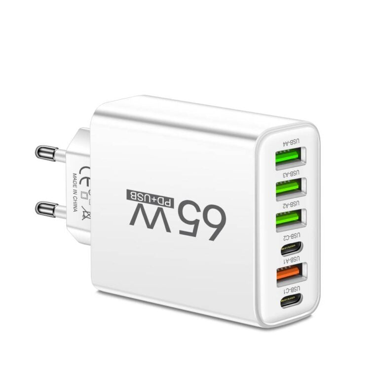 ChargeMax | Oplaadstation voor meerdere apparaten - 6-in-1 snelle oplader voor thuis en onderweg