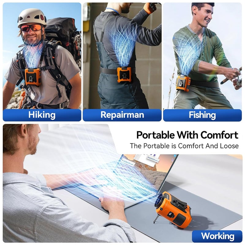 AirBelt | Oplaadbare ventilator met heupclip – Draagbare, handsfree persoonlijke ventilator