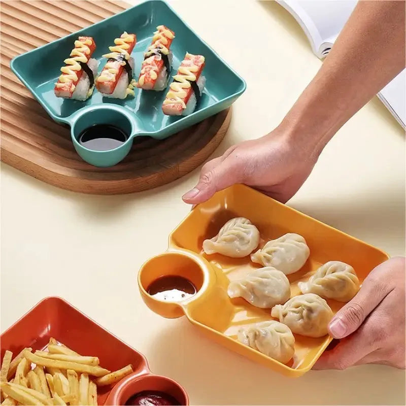 SmartServe | Dipschaal met geïntegreerd sauscompartiment – Serveerschaal voor chips & dip