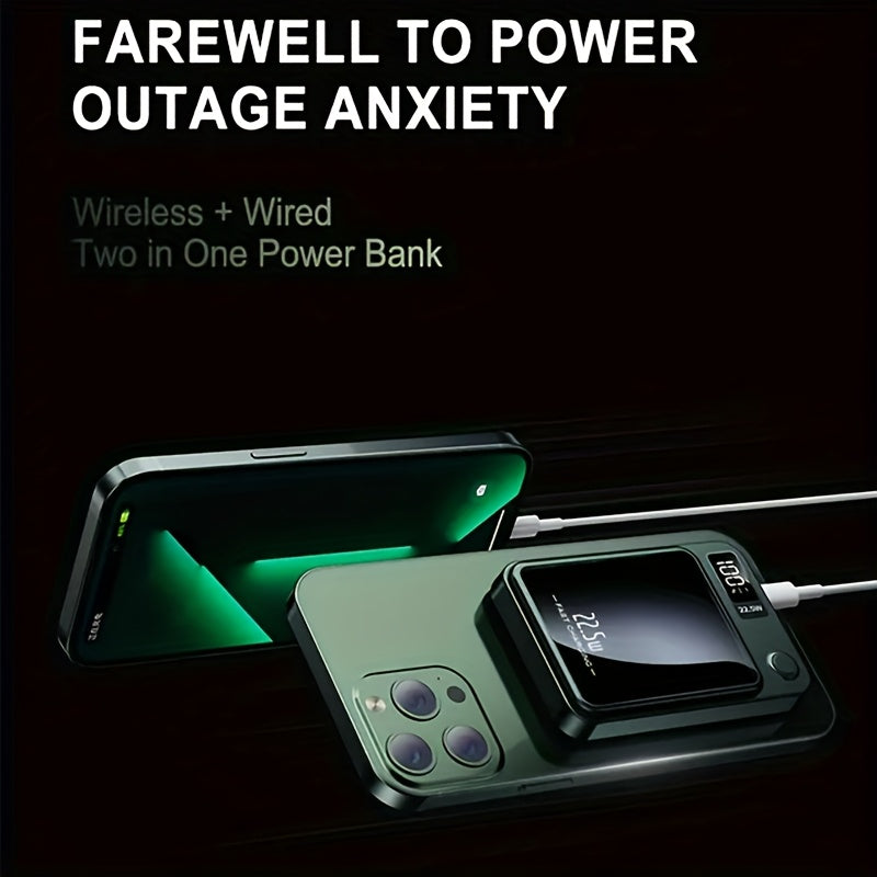PowerMag | 10000mAh Magnetische Draadloze Power Bank - 22.5W Snel Opladen, Draagbare Lader
