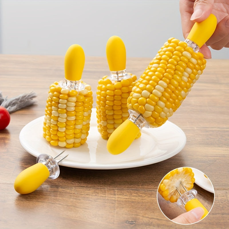 CornGrip | RVS Maïsvork met Ergonomisch Handvat – Duurzame, Voedselveilige BBQ- en Fruitsatépen