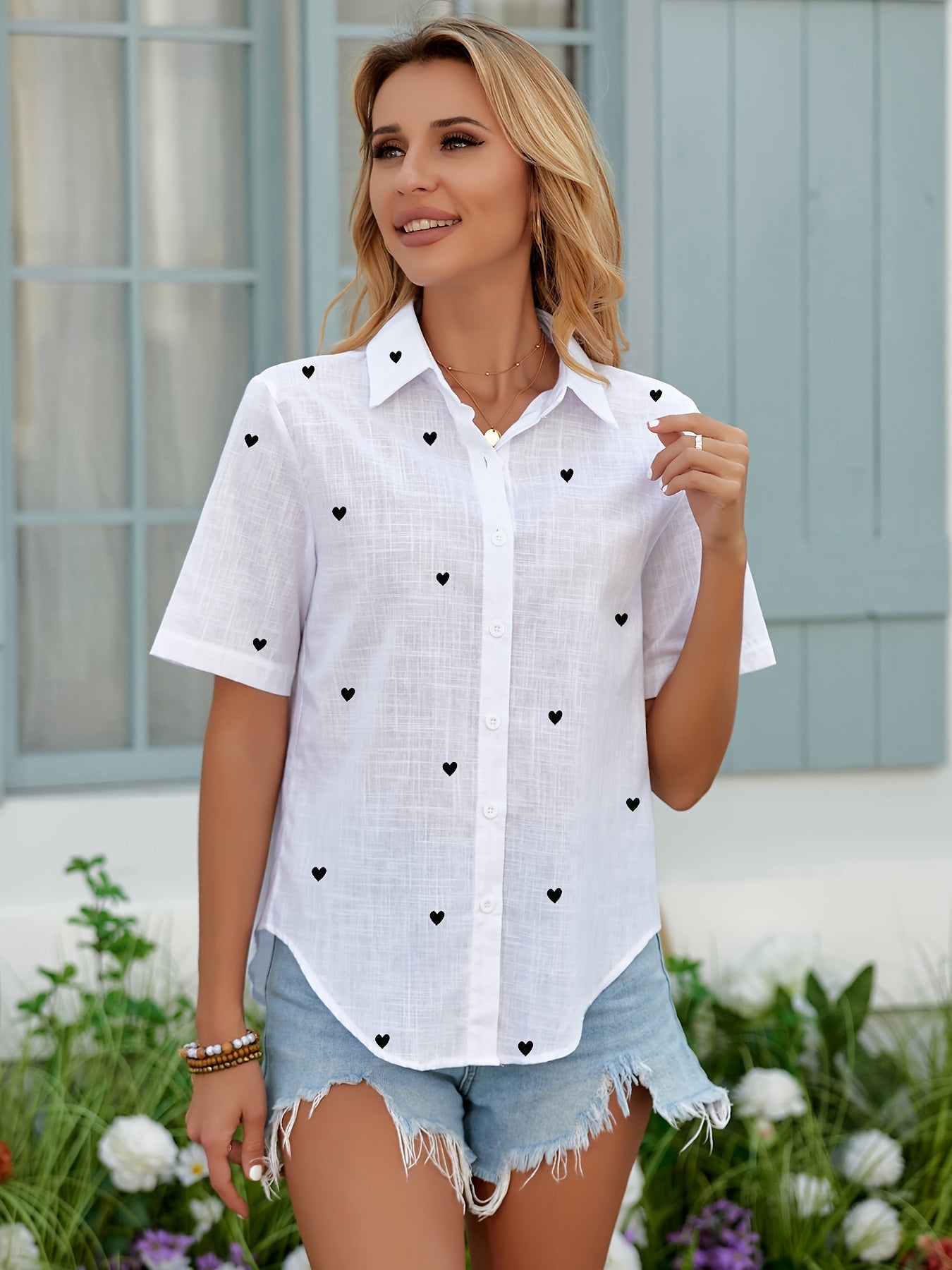 Rosalia | Dames Casual Shirt met Korte Mouwen en Knopen – Lichtgewicht, Ademend Zomertopje