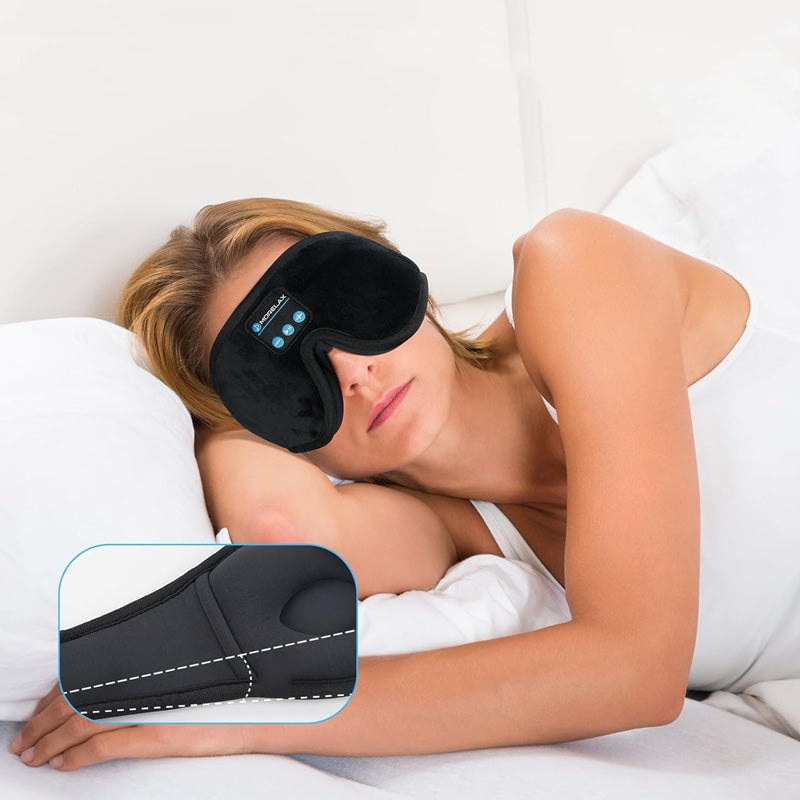 SleepTune | Bluetooth Muziek Slaapmasker – Zacht Geheugenschuim, Lichtdicht
