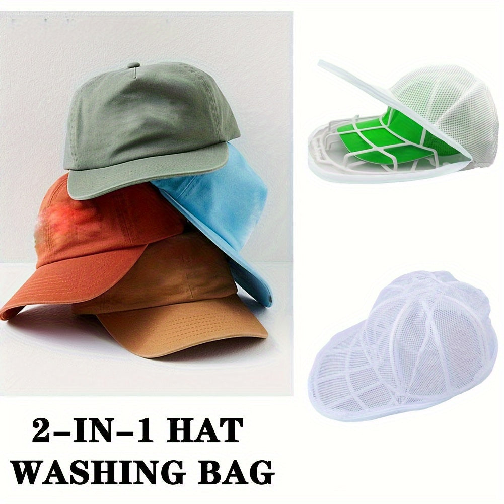 LaundriCap | Hoed-wasset - Mesh Hoedenwaszak & Hoedenrek Kooi, voorkomt vervorming, Machinewasbare Hoedbeschermer Set