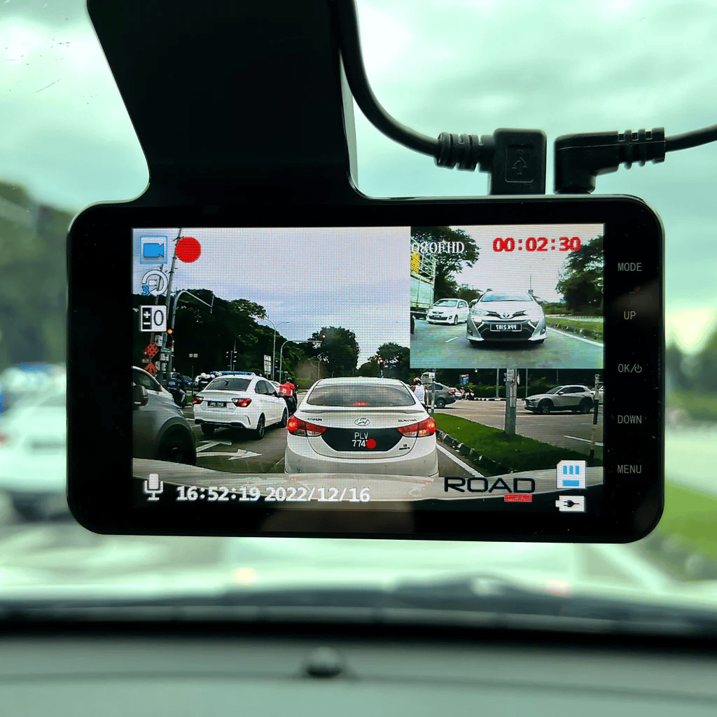 RoadPix | Compacte dashcam met scherm - 1080P Full HD autocamera, lusopname, nachtzicht, parkeermonitor