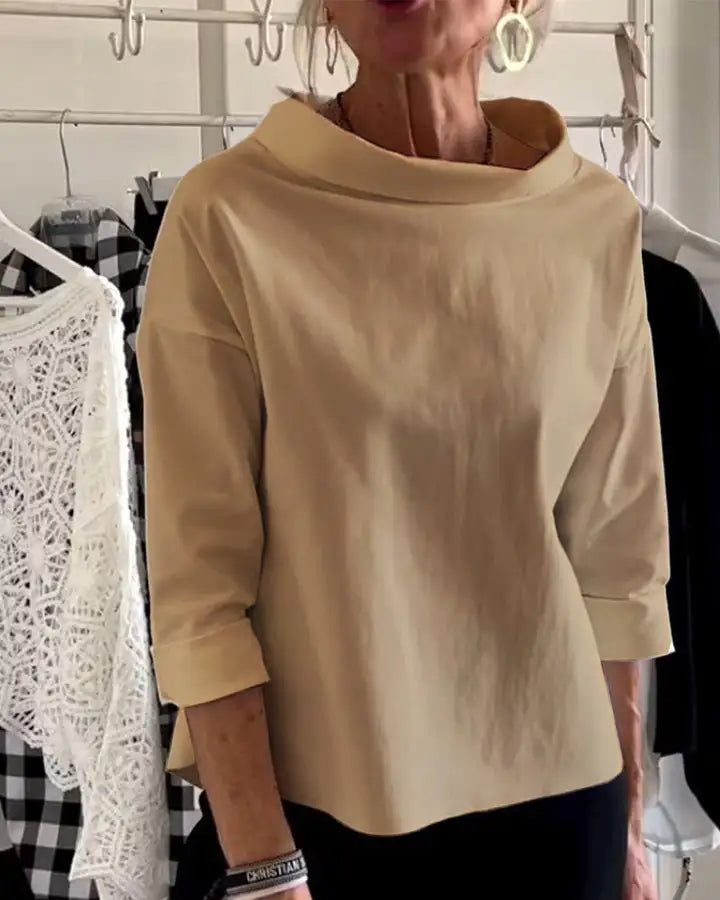 Ulmaria | Casual Blouse met 3/4 Mouwen – Luchtige Top met Relaxte Pasvorm voor Elke Dag