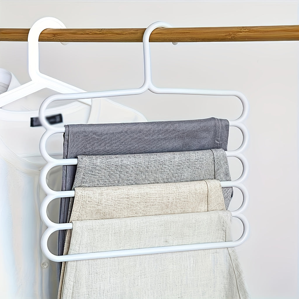 PantStack | 5-Laags Broeken- & Kledinghanger – Duurzame Plastic Kledingkast Organizer