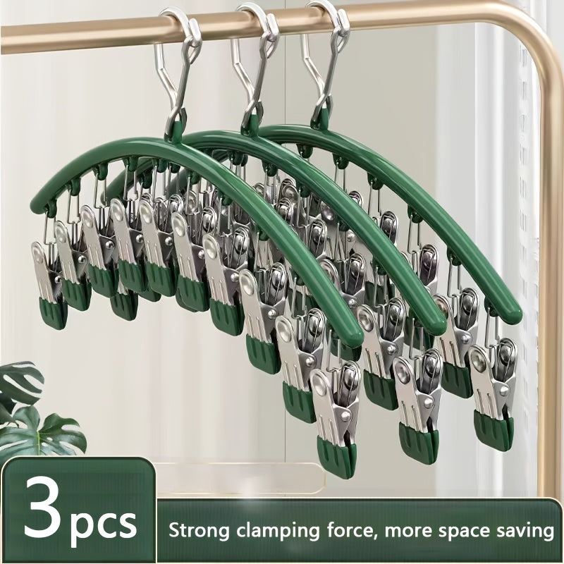 ClipCore | 3 roestvrijstalen wasknijpers + 10 mini-grijpclips – Duurzame, antislip hangers