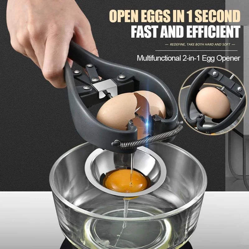EggSplit | 2-in-1 Ei Opener & Scheider - Roestvrijstalen Ei Topper Gereedschap