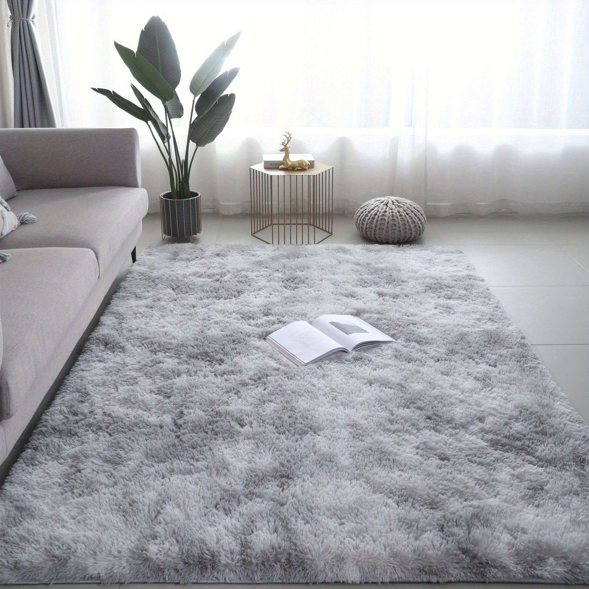 Fuzzify | Zacht Pluche Vloerkleed, Antislip Shaggy Nachtkastdeken, Fuzzy Shag Tapijt voor Slaapkamer, Woonkamer