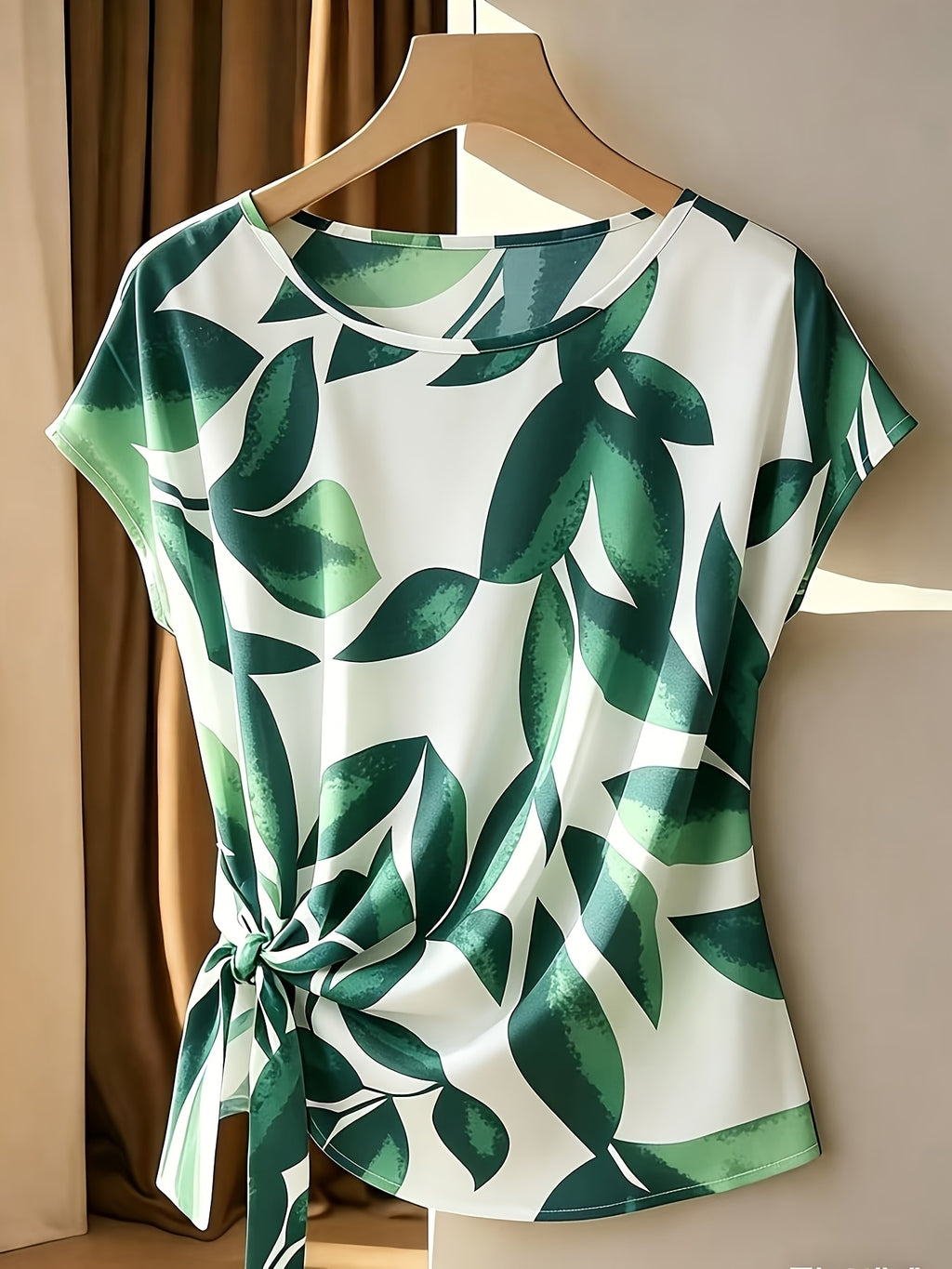 Mirell | Casual-elegante damestop – Blouse met print, ronde hals en lange mouwen