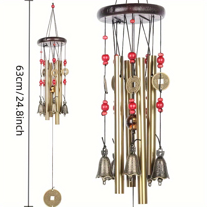 ChimeLuck | Koperen windgong - metalen & houten gelegeerde buisklokken, gelukkige Feng Shui tuindecoratie