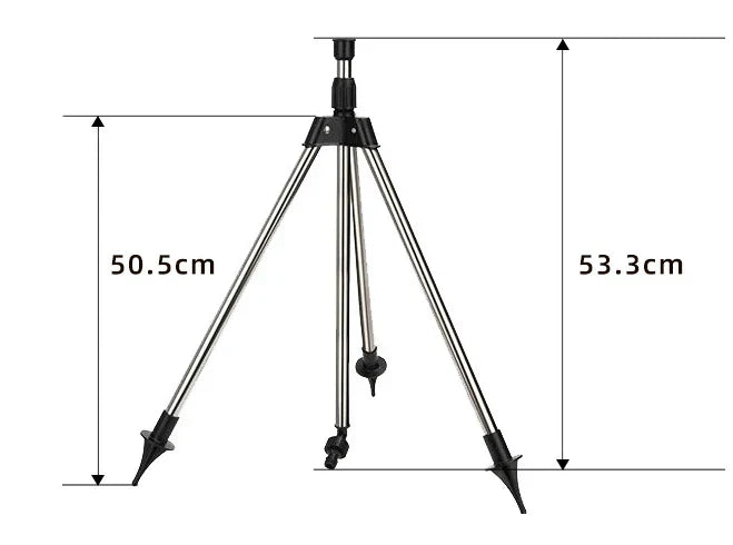 HydroTripod | 360° driepoot gazonsproeier – verstelbare hoogte, roterend tuinirrigatiesysteem