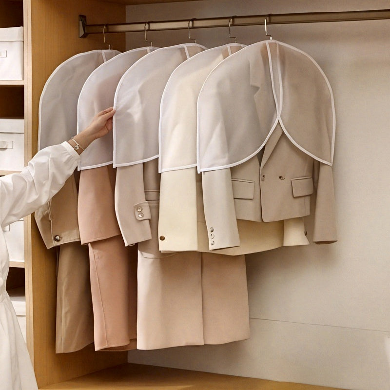 ProtecWear | 10 stuks witte PVC-kledinghoezen – Ademende, doorschijnende stofhoezen voor jassen en pakken