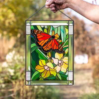 AeriGlass | Acryl Gebrandschilderd Glas Wanddecoratie - Kleurrijk Zon-Vanger Paneel