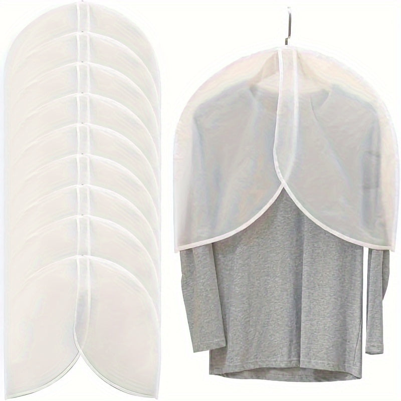 ProtecWear | 10 stuks witte PVC-kledinghoezen – Ademende, doorschijnende stofhoezen voor jassen en pakken