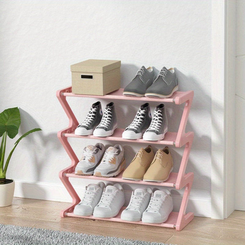 ZivoRack | 4-tier vrijstaand schoenenrek - Z-vormige stapelbare schoenen organisator