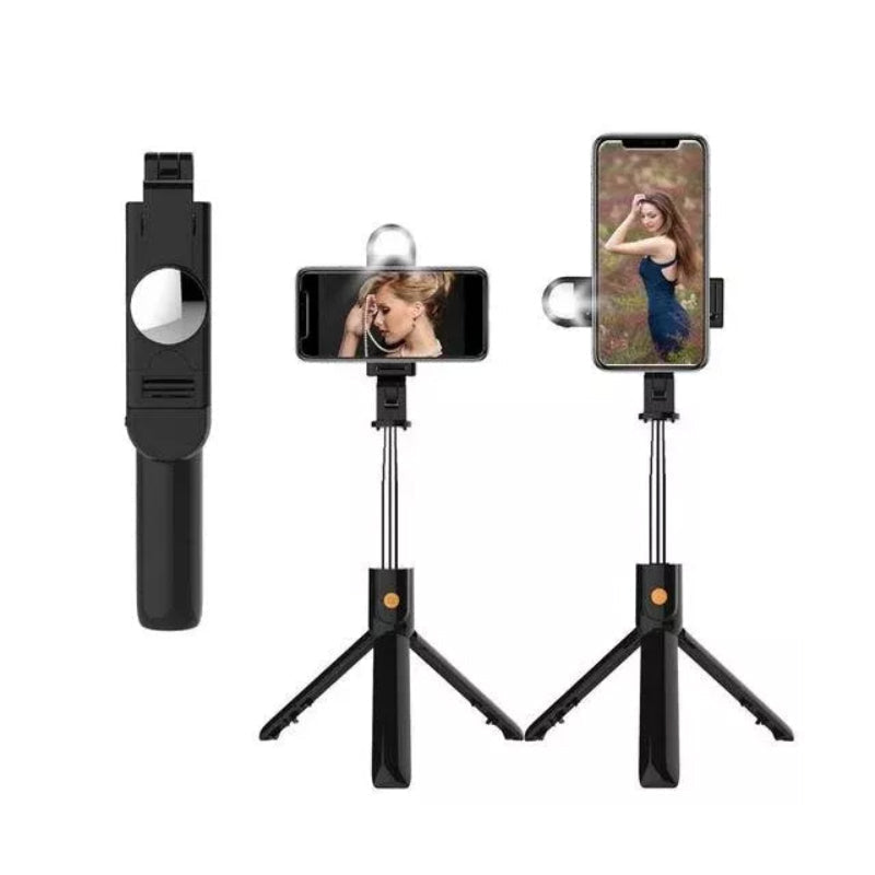 FlickStick | 6-in-1 Selfie Stick met Statief & Licht - Bluetooth Afstandsbediening, Opvouwbaar, Uitschuifbaar