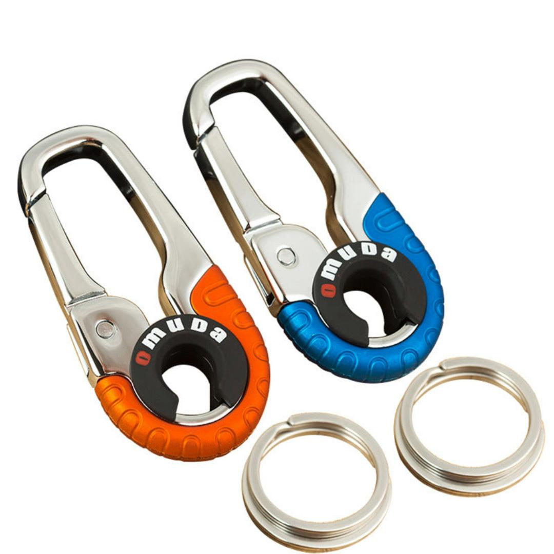 KeyMaster | Metalen karabijnhaak sleutelhanger - draagbare bergbeklimmen Clip met 2 ringen, Anti-Lost Outdoor EDC sleutelhouder