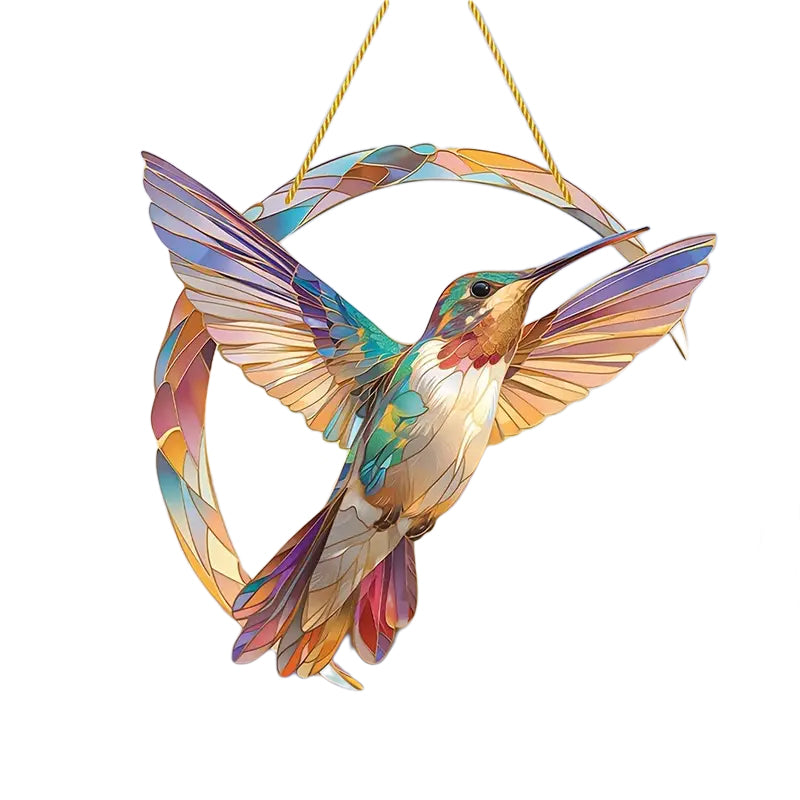 CelestiBird | Kolibrie Kristallen Zonnevanger - Elegante Hangende Raamdecoratie, Prisma Lichtvanger voor Huis & Tuin