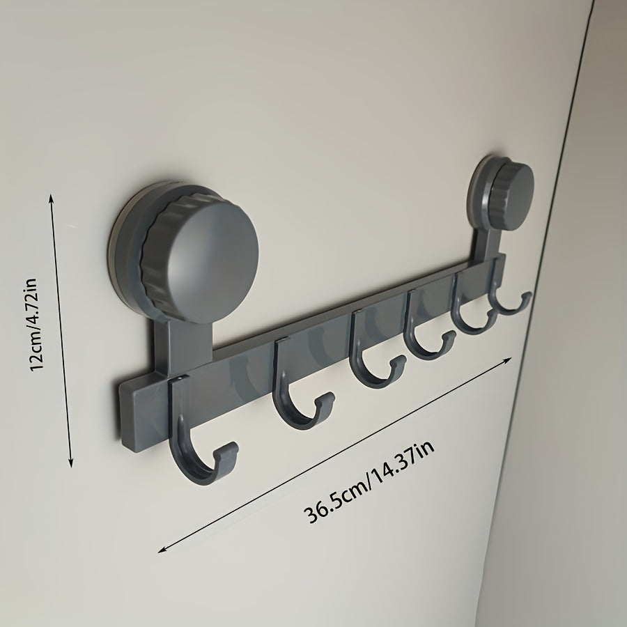 WallCling | Wandhanger met 6 haken en zuignappen – Ruimtebesparende organizer voor handdoeken, kleding