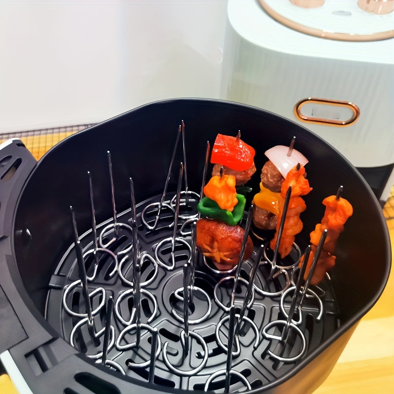 AirGrill | 10-stuks Roestvrijstalen Spiesen voor Air Fryer & Oven, Verticale BBQ Grillnaalden