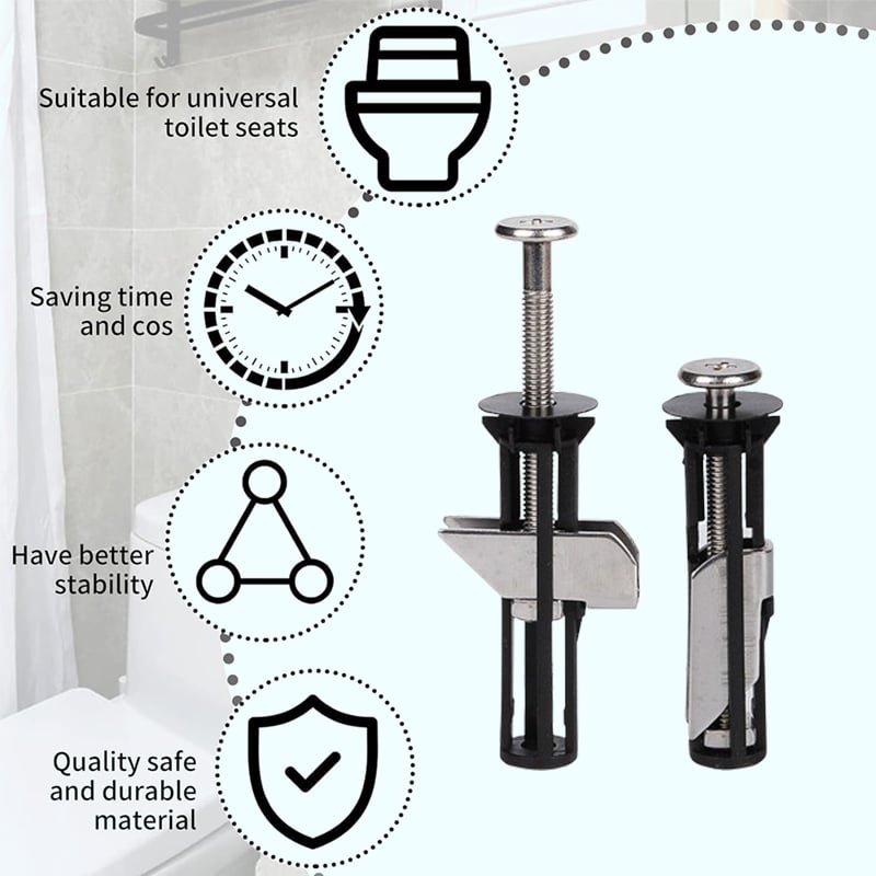 BoltMate | Universele toiletbrilbouten- en schroevenset – Duurzame badkamerbeslag voor een veilige bevestiging