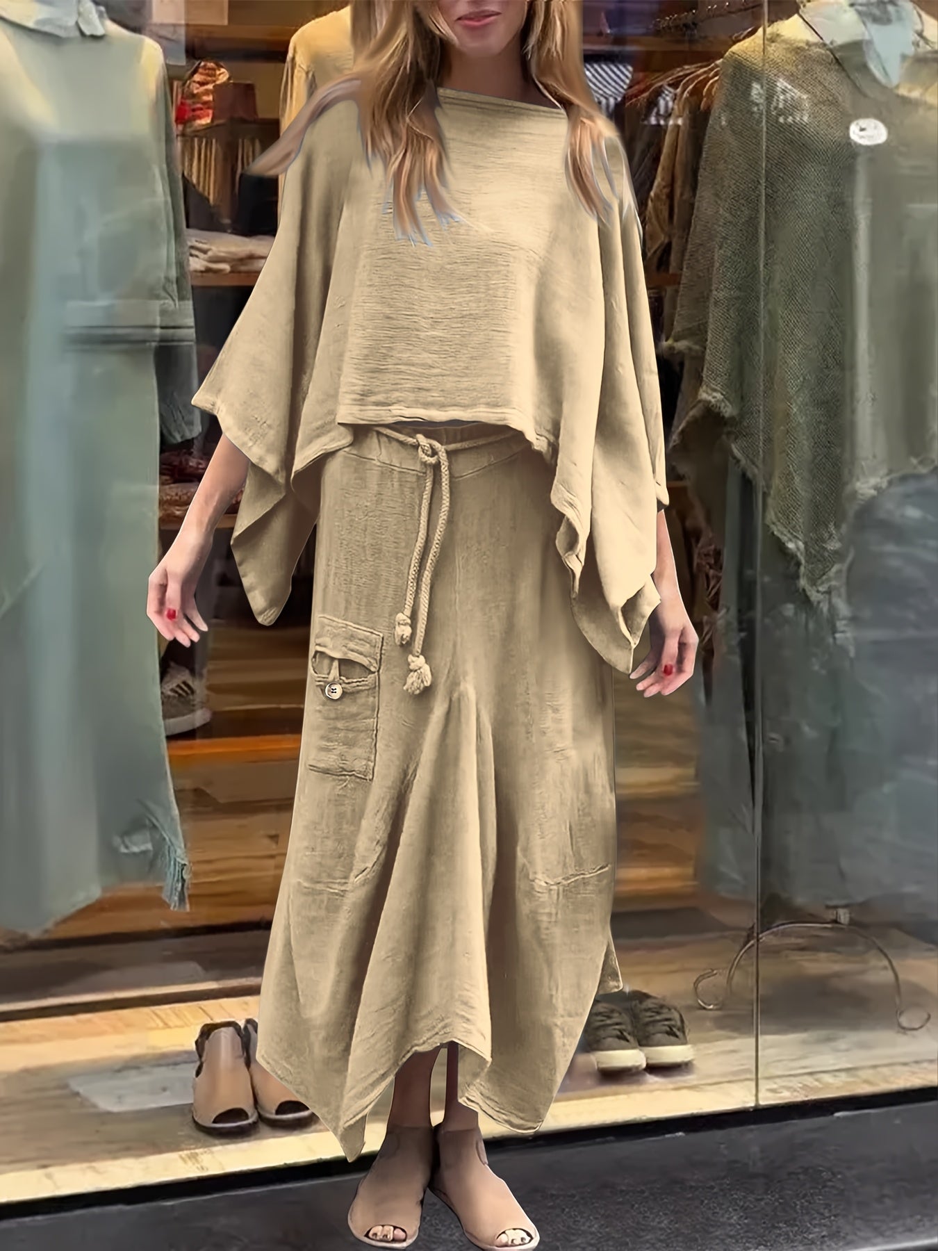 Lyrissea | Dames 2-Delige Top & Rok Set – Losse Casual Versleten Outfit, Zomerse Mode