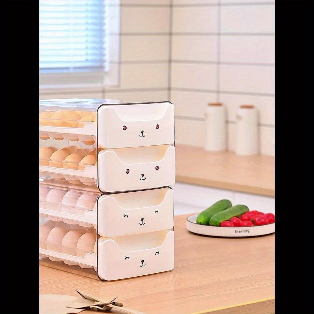 EggVault | Stapelbare eierhouderlade – Transparante keukenorganizer