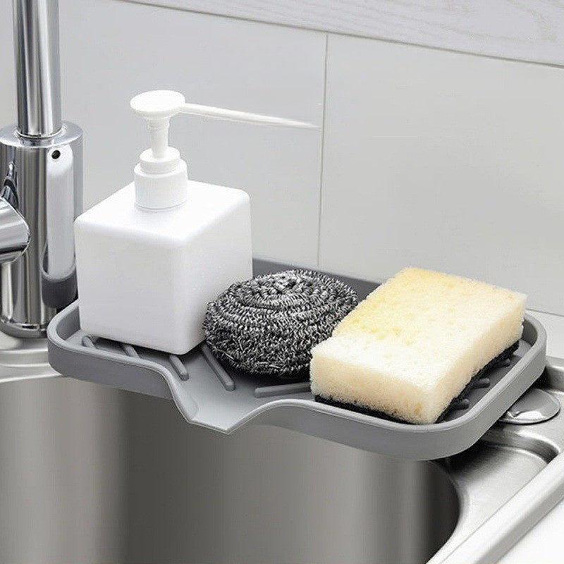 DryDeck | Sneldrogende antislipmat voor keuken- en badkamervoorbladen met afdruipuitloop, zeep- en accessoirehouder