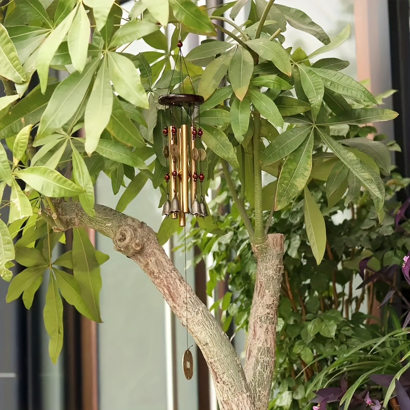 ChimeLuck | Koperen windgong - metalen & houten gelegeerde buisklokken, gelukkige Feng Shui tuindecoratie