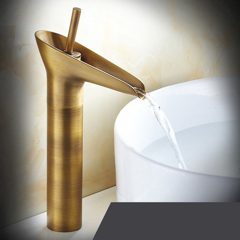 Cascade | Waterval Antieke Badkamerkraan - Messing Mengkraan voor Wastafel, Vintage Stijl