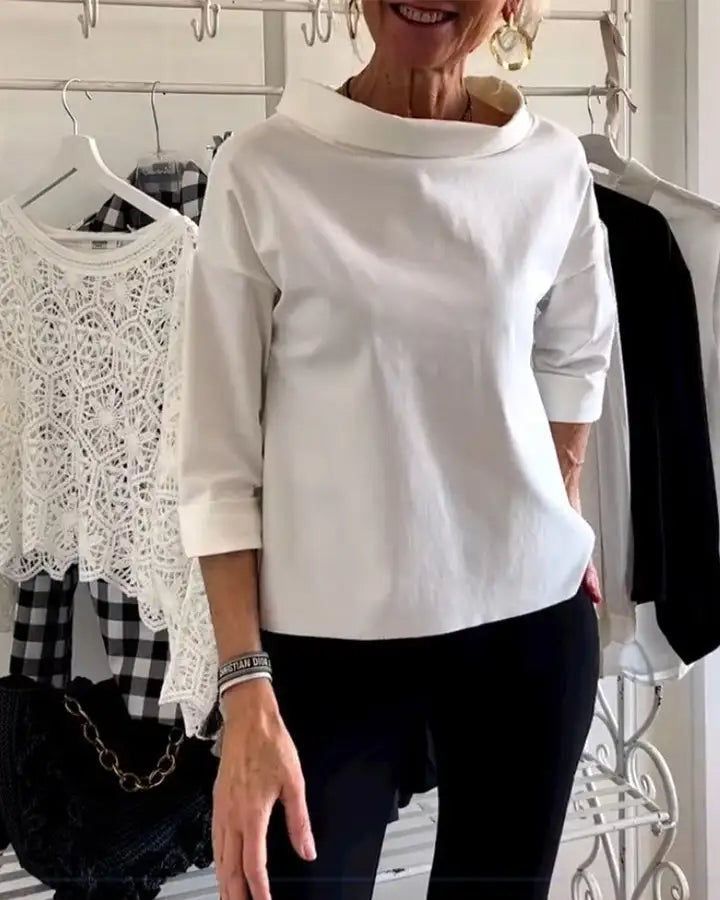 Ulmaria | Casual Blouse met 3/4 Mouwen – Luchtige Top met Relaxte Pasvorm voor Elke Dag