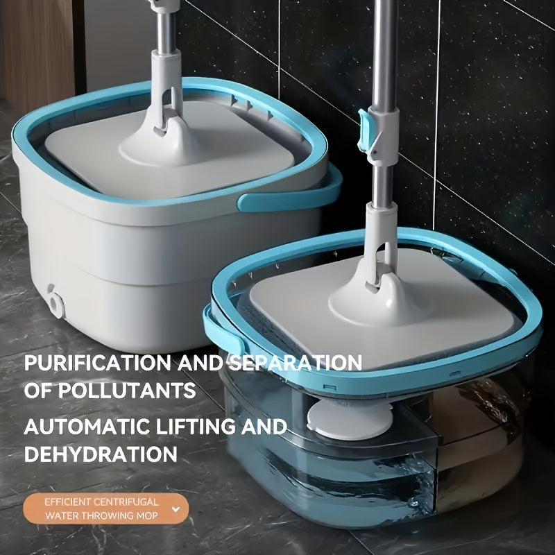 CleanSwift | Handsfree zelfreinigende mop & emmerset - natte en droge vloerreiniger met 3 moppen