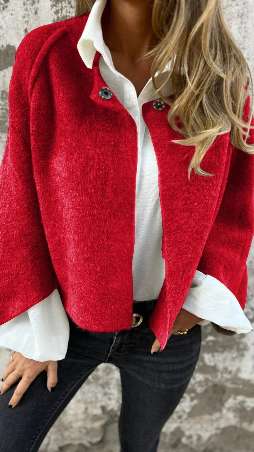 Jaryelle | Dames wollen blend jas – Elegante, losvallende jas, lange stijlvolle overjas