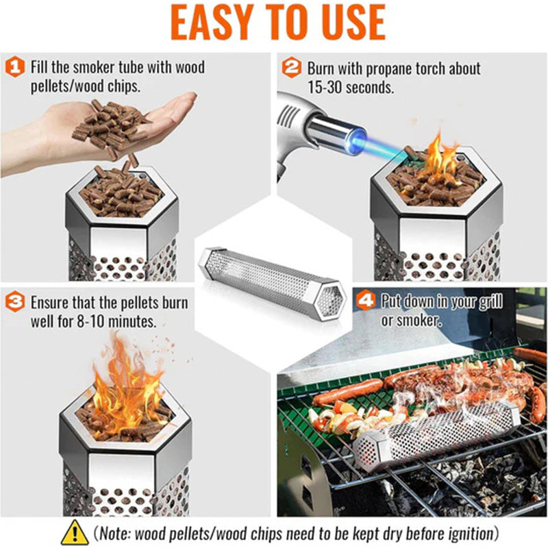 PitSmoke | Houtrookbuis - Langdurige 5 uur durende grill- en barbecuesmaak