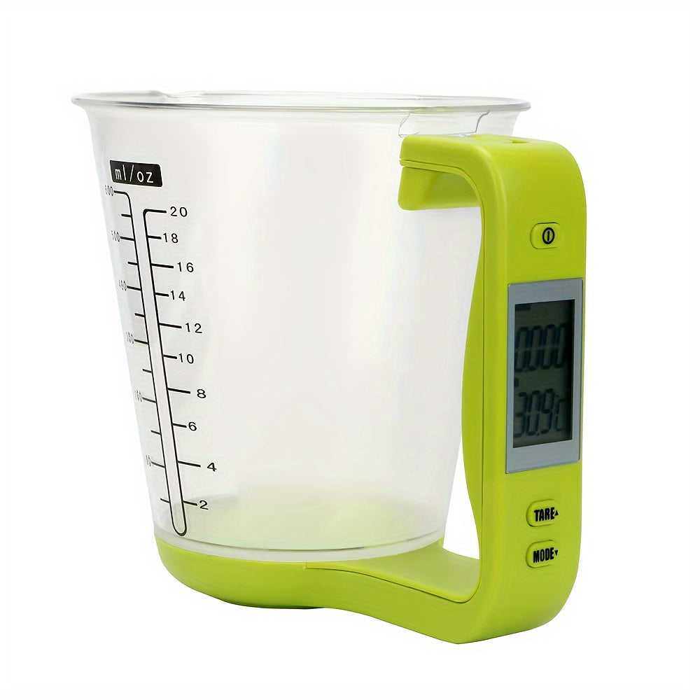 ScaleCup | Compacte digitale keukenweegschaal met LCD-scherm, precieze maatbeker, beker