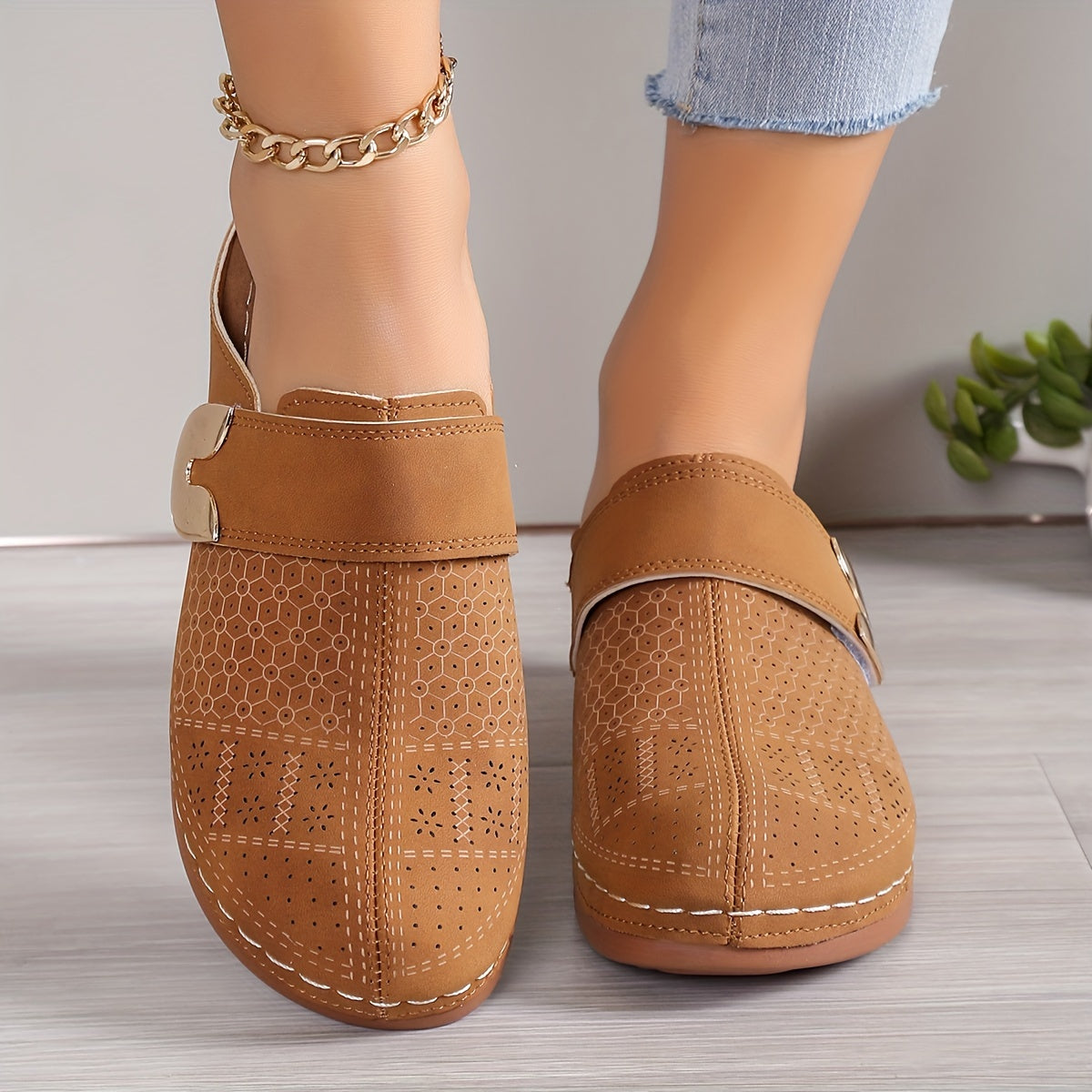 OrthoClog | Orthopedische Dames Slip-On Leren Klompen – Comfortabel Ergonomisch Voetbed