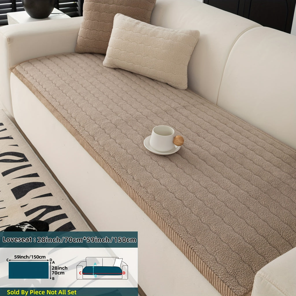 SnugWrap | Slipvaste Sofa Overtrek van Dik Pluche - Machinewasbaar, Huisdiervriendelijke Bankbeschermer voor de Woonkamer