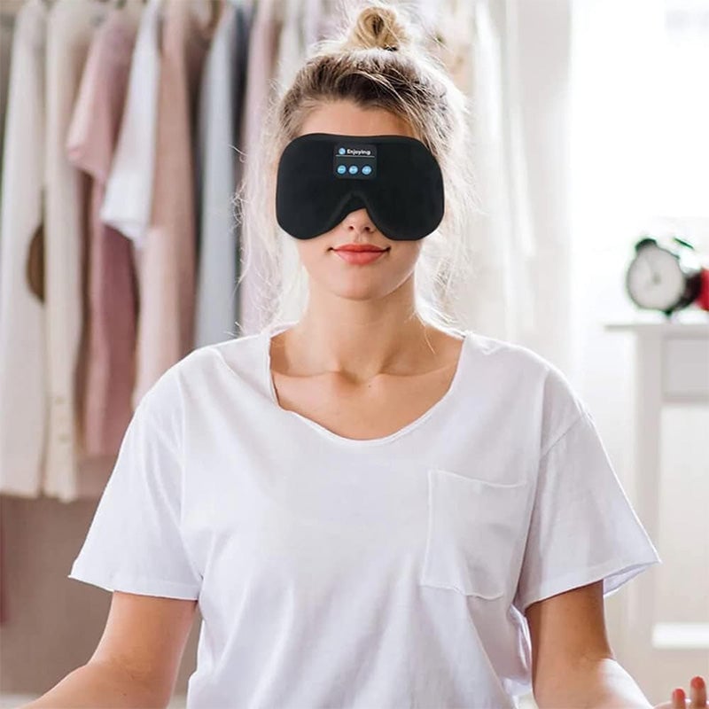 SleepTune | Bluetooth Muziek Slaapmasker – Zacht Geheugenschuim, Lichtdicht