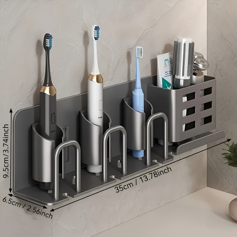 EasyHold | Wandgemonteerde aluminium tandenborstel- en scheermeshouder – geen boren nodig