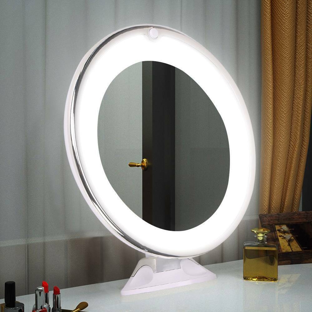 BeautyBeam | 10x vergrotende LED-make-upspiegel – 14 LED-lampjes, 360° draaibaar, zuignap